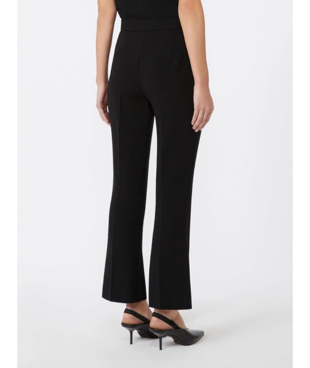 MAX MARA STUDIO Черные шерстяные брюки широкие, фото 4