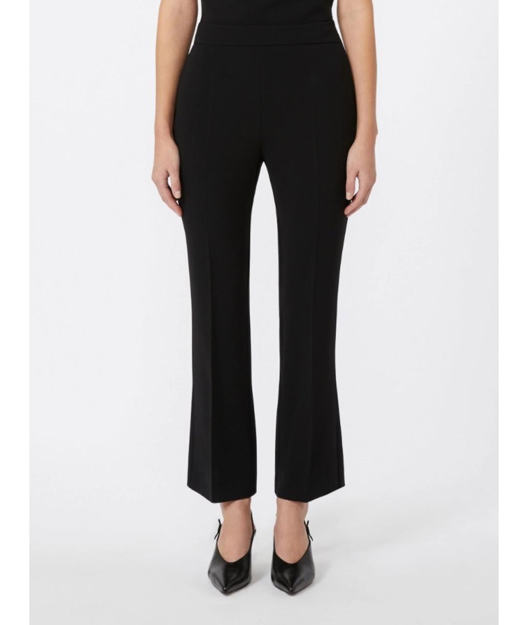MAX MARA STUDIO Черные шерстяные брюки широкие, фото 3