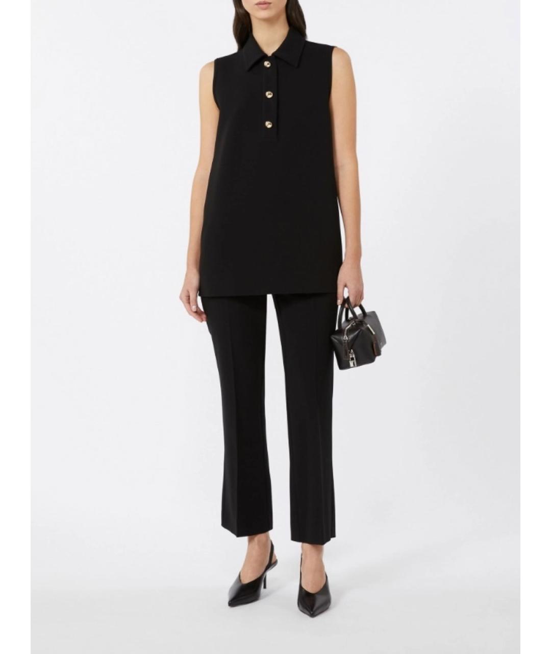 MAX MARA STUDIO Черные шерстяные брюки широкие, фото 2