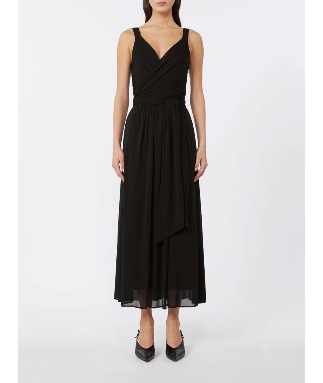 MAX MARA STUDIO Черное вискозное вечернее платье, фото 3