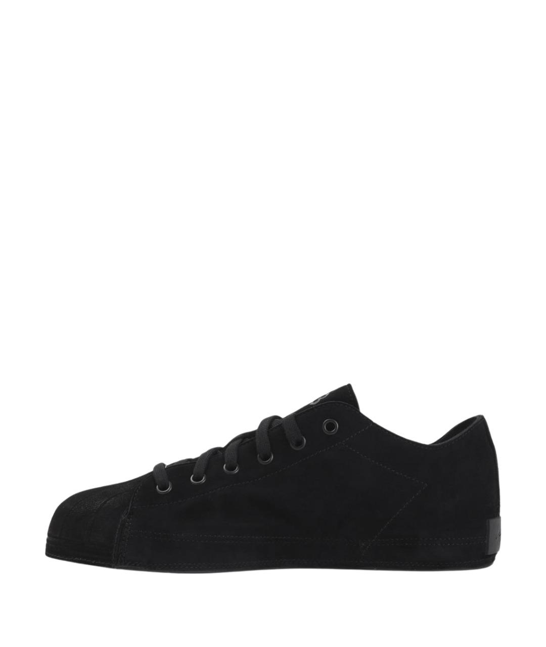 Y-3 Черные кожаные низкие кроссовки / кеды, фото 2
