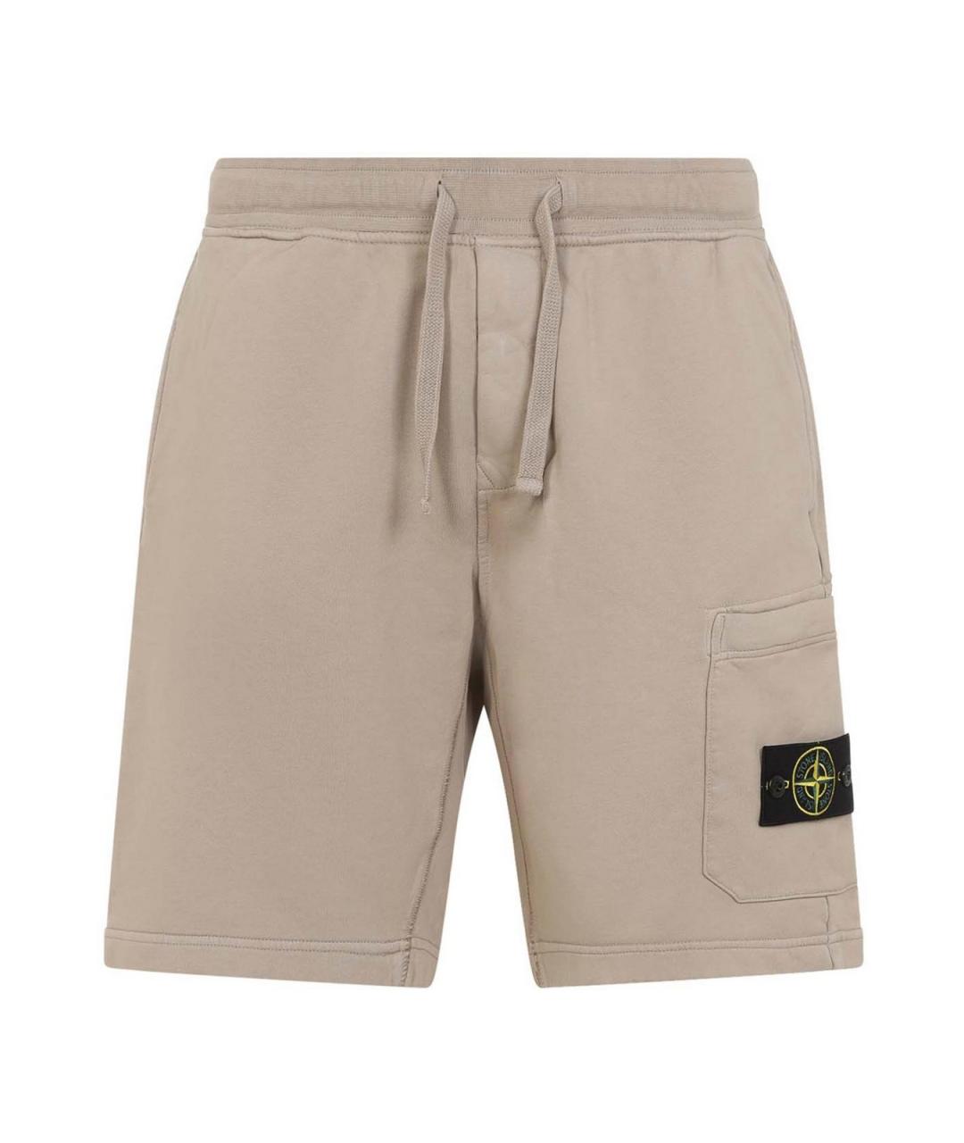 STONE ISLAND Бежевые хлопковые шорты, фото 1