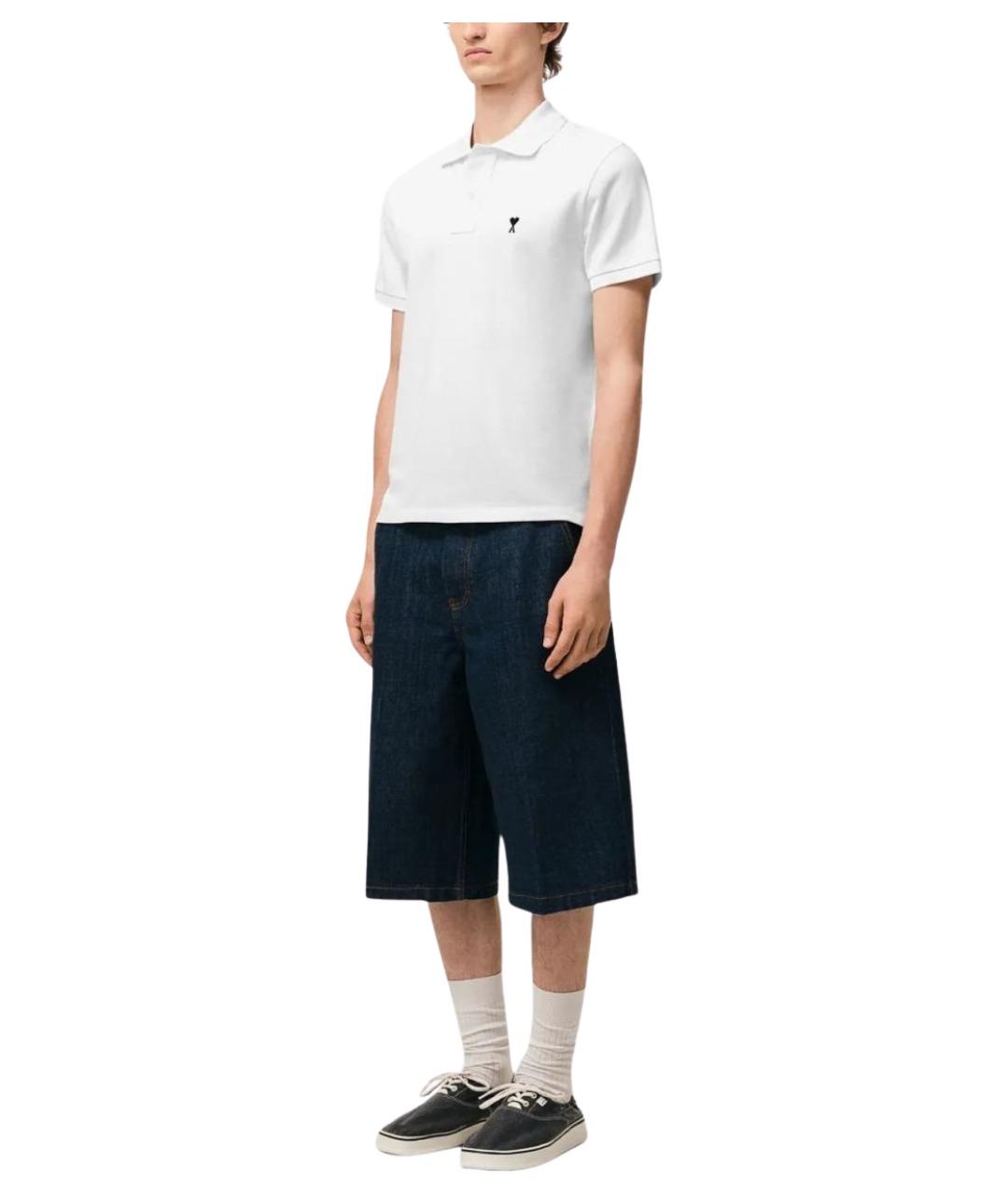 Ami Paris Белое хлопковое поло с коротким рукавом, фото 3
