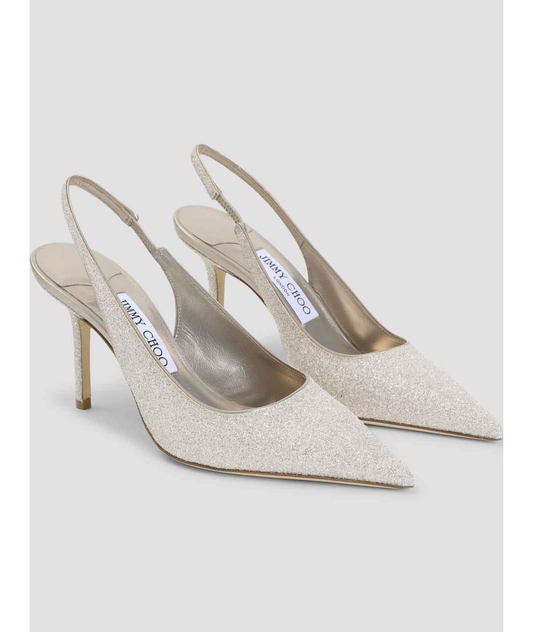 JIMMY CHOO Золотые кожаные туфли, фото 3