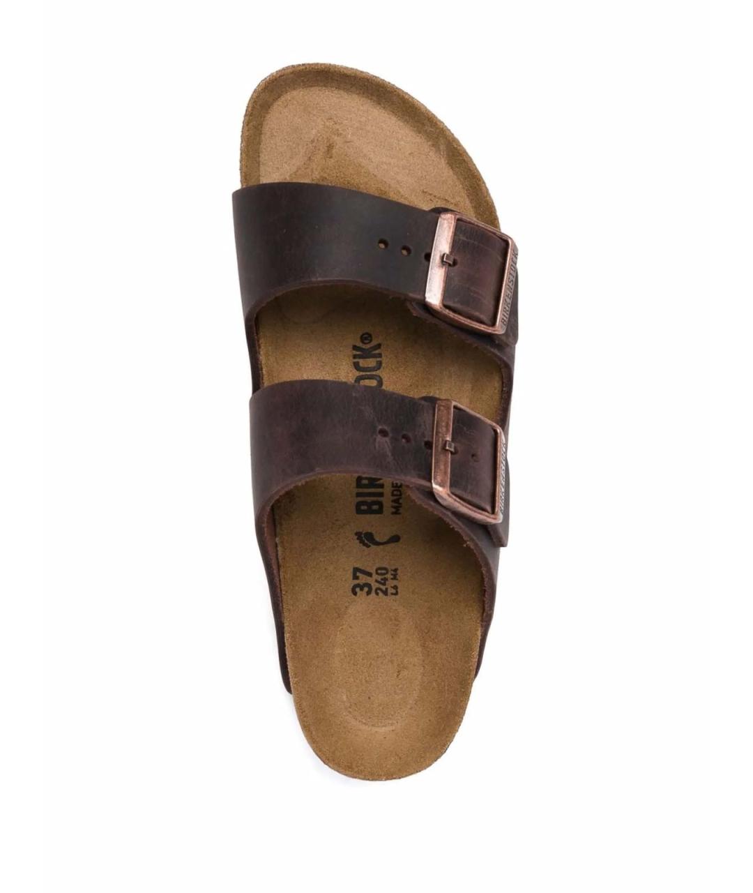 BIRKENSTOCK Коричневые кожаные сандалии, фото 4