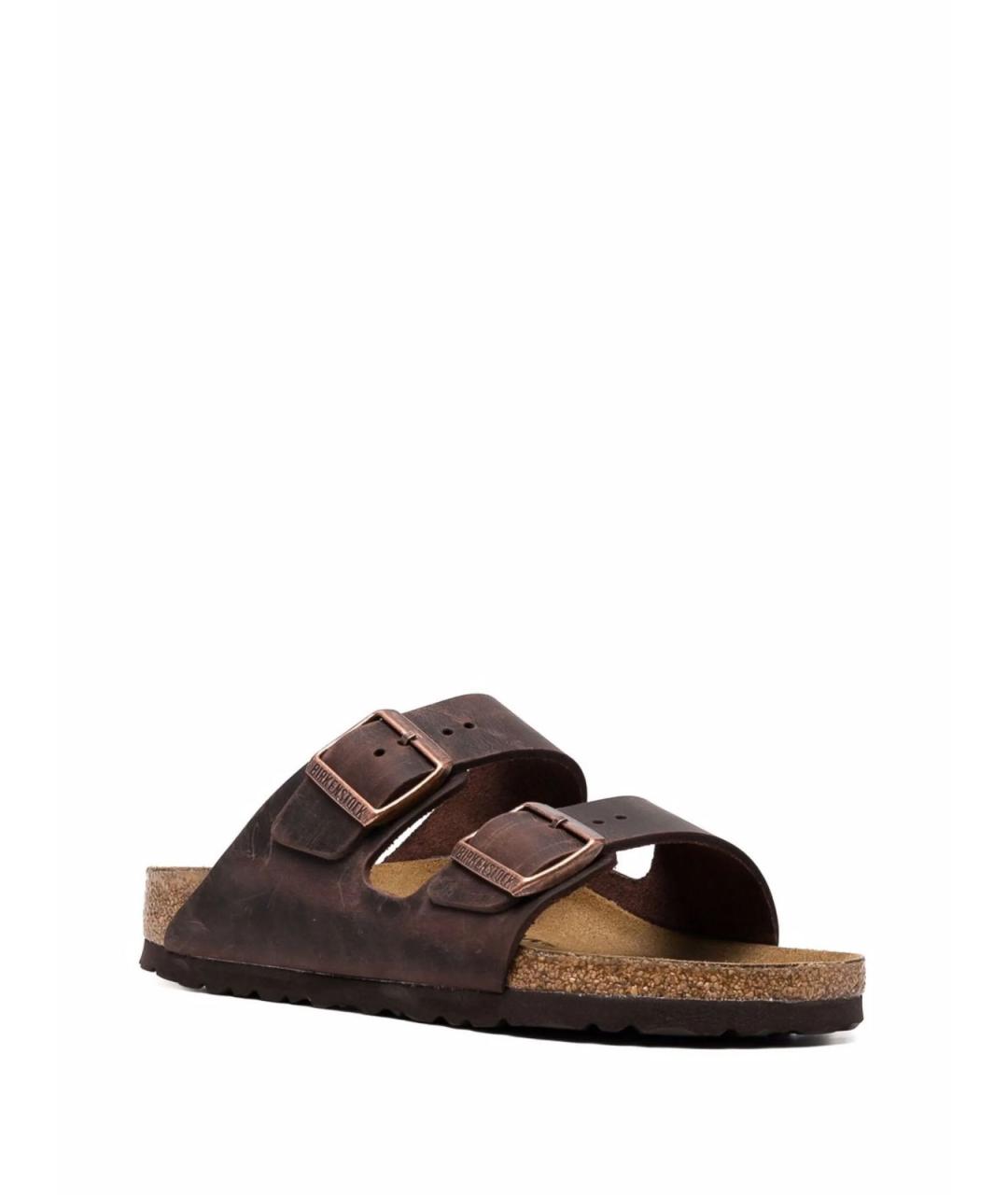 BIRKENSTOCK Коричневые кожаные сандалии, фото 2