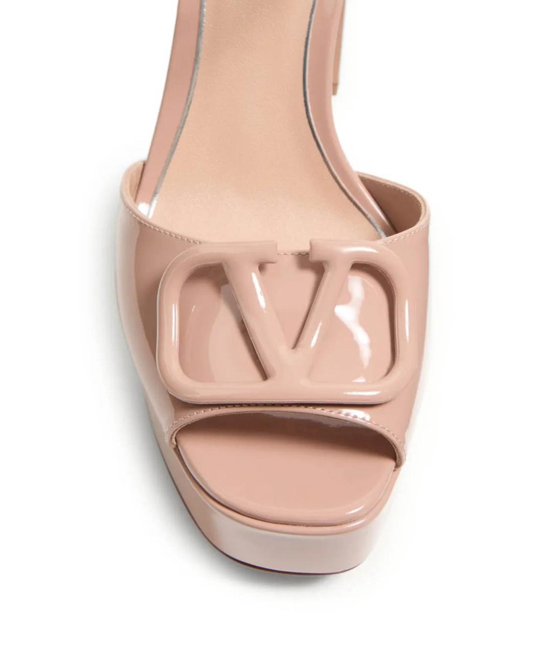 VALENTINO Розовые кожаные босоножки, фото 5