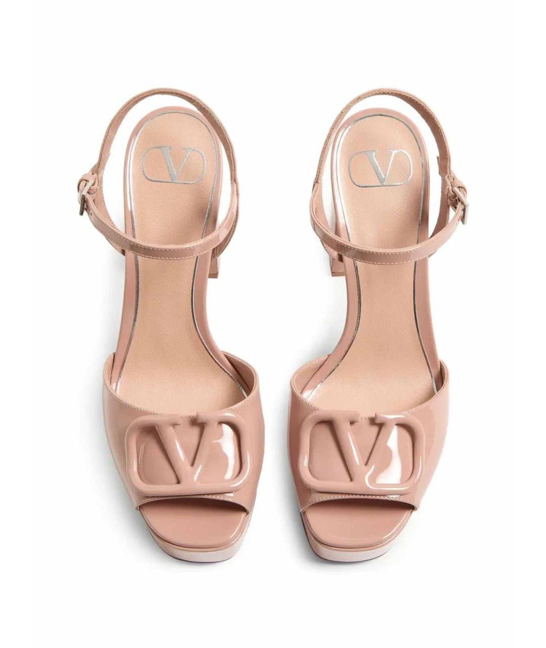 VALENTINO Розовые кожаные босоножки, фото 4