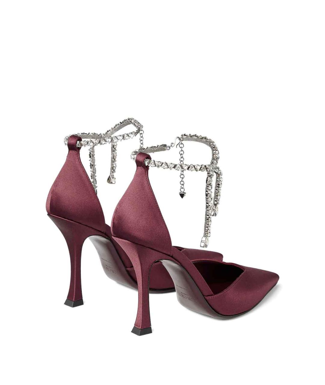 JIMMY CHOO Красные текстильные босоножки, фото 4