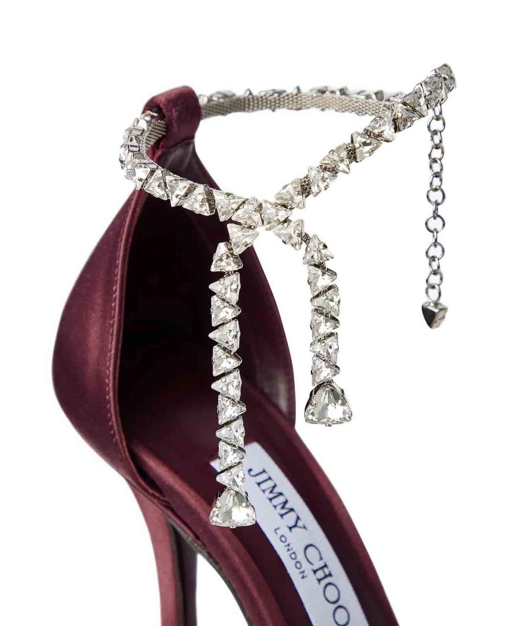 JIMMY CHOO Красные текстильные босоножки, фото 5