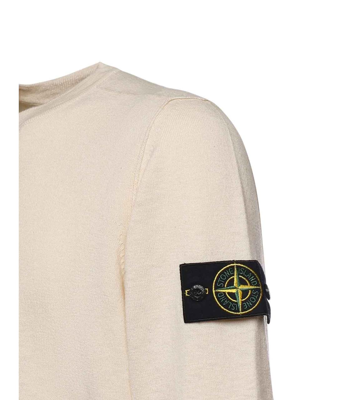 STONE ISLAND Белый хлопковый джемпер / свитер, фото 2