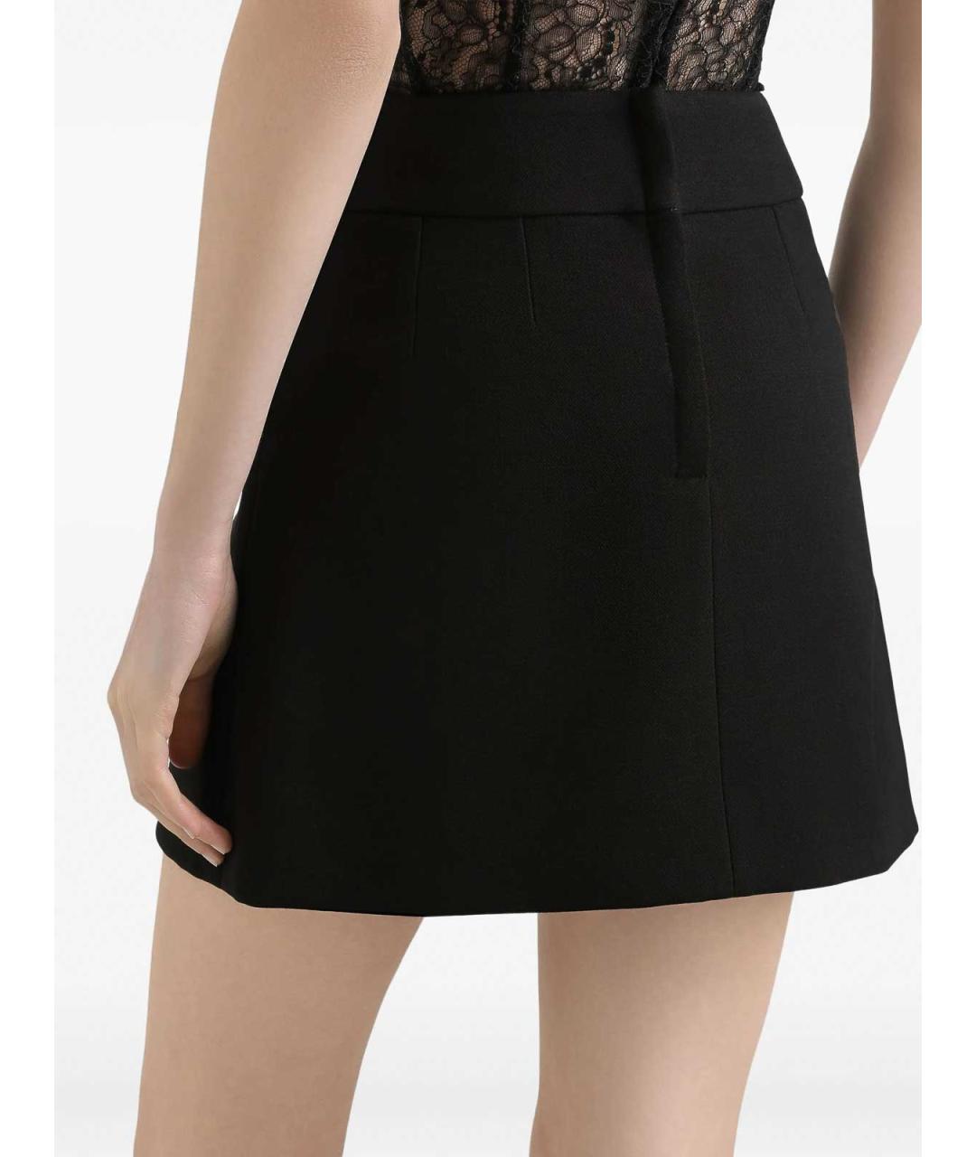 DOLCE&GABBANA Черная шерстяная юбка миди, фото 5