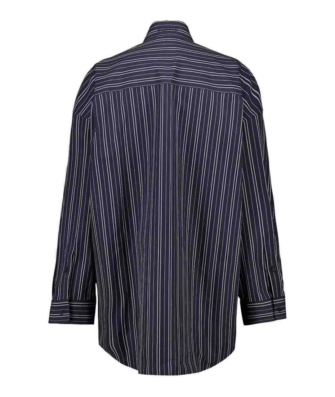 BALENCIAGA Темно-синяя хлопковая рубашка, фото 2