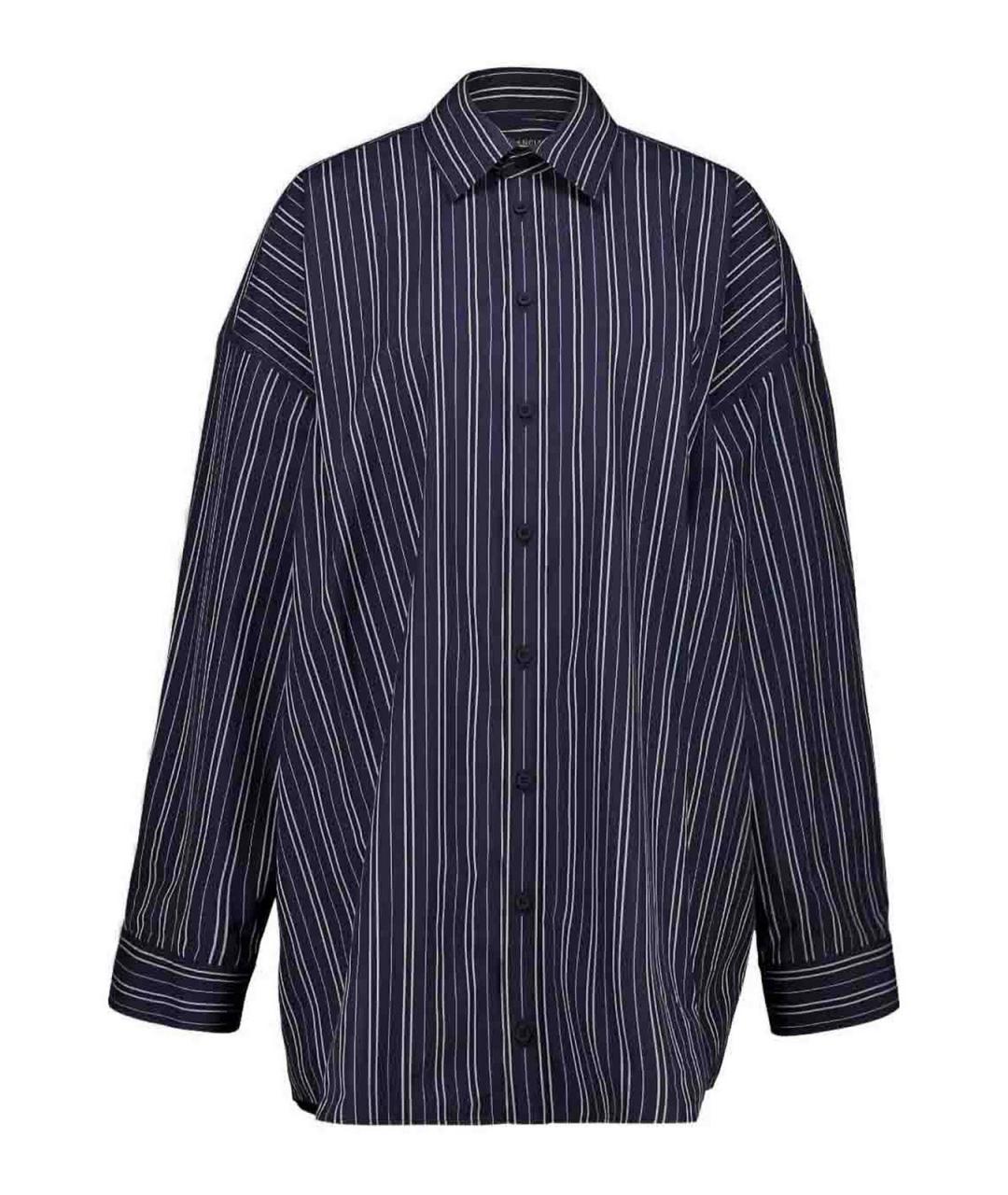 BALENCIAGA Темно-синяя хлопковая рубашка, фото 1