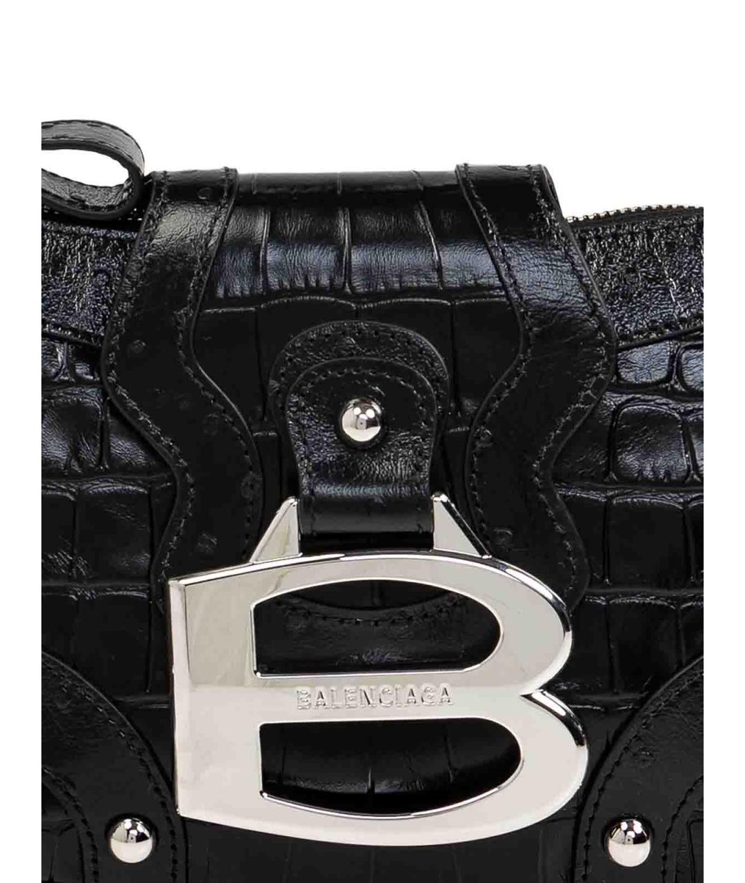 BALENCIAGA Черная кожаная сумка через плечо, фото 4