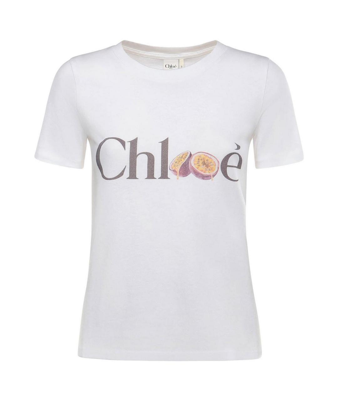 CHLOE Белая хлопковая футболка, фото 1