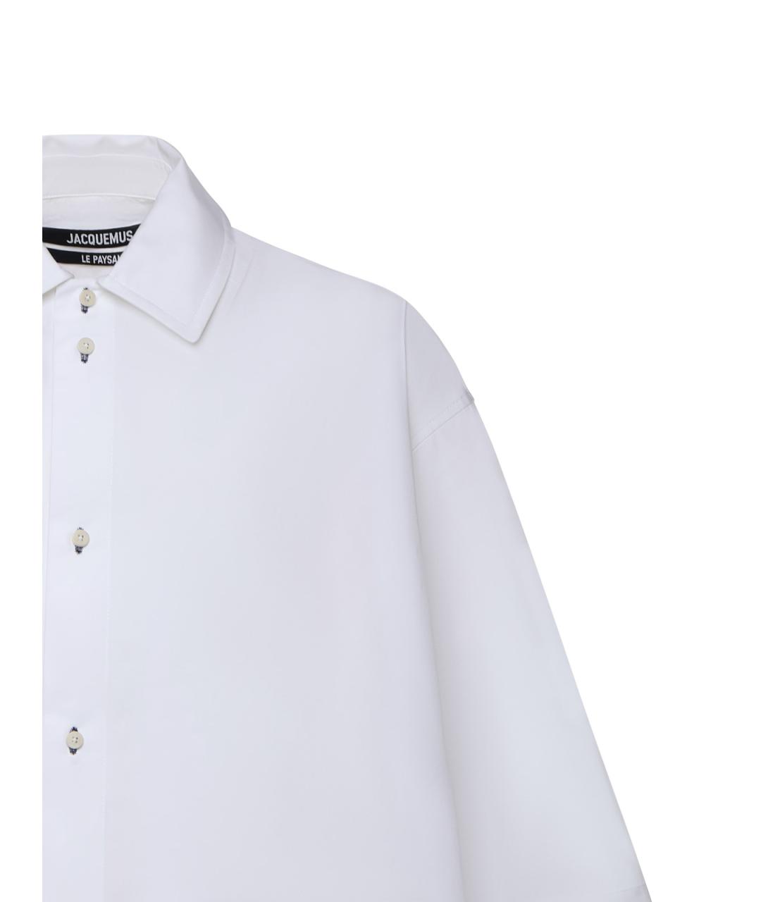 JACQUEMUS Белая хлопковая классическая рубашка, фото 2