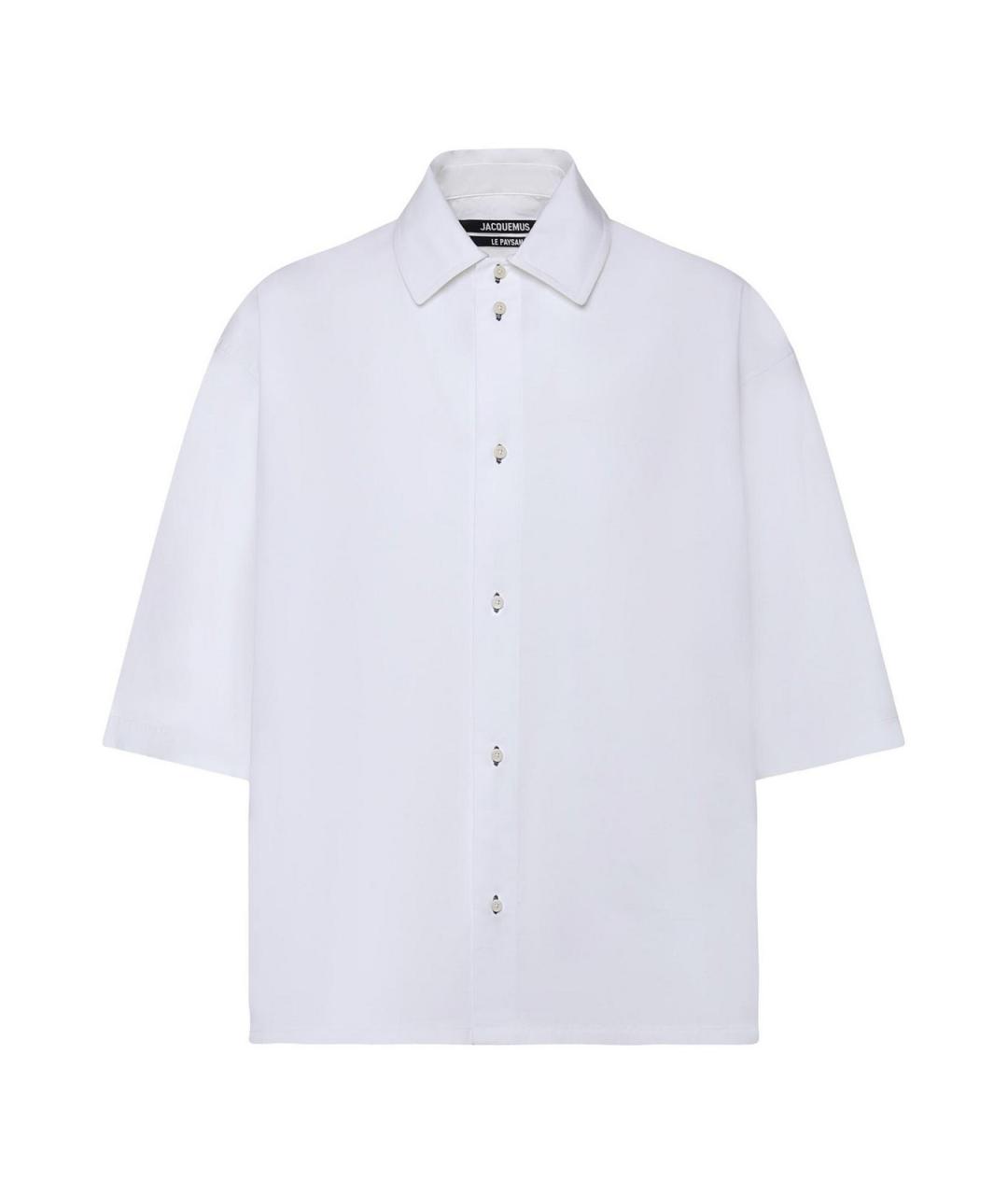 JACQUEMUS Белая хлопковая классическая рубашка, фото 1