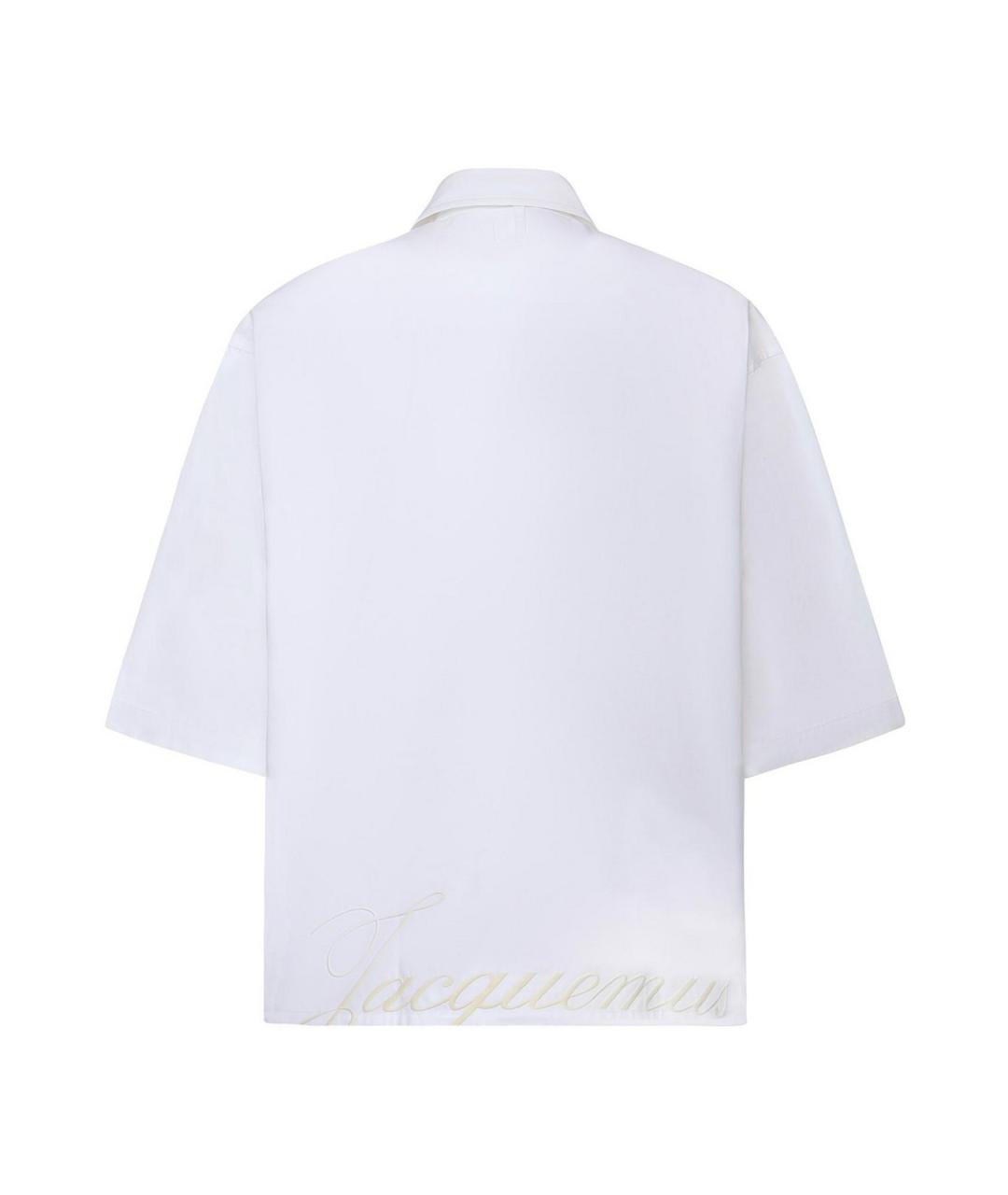 JACQUEMUS Белая хлопковая классическая рубашка, фото 3