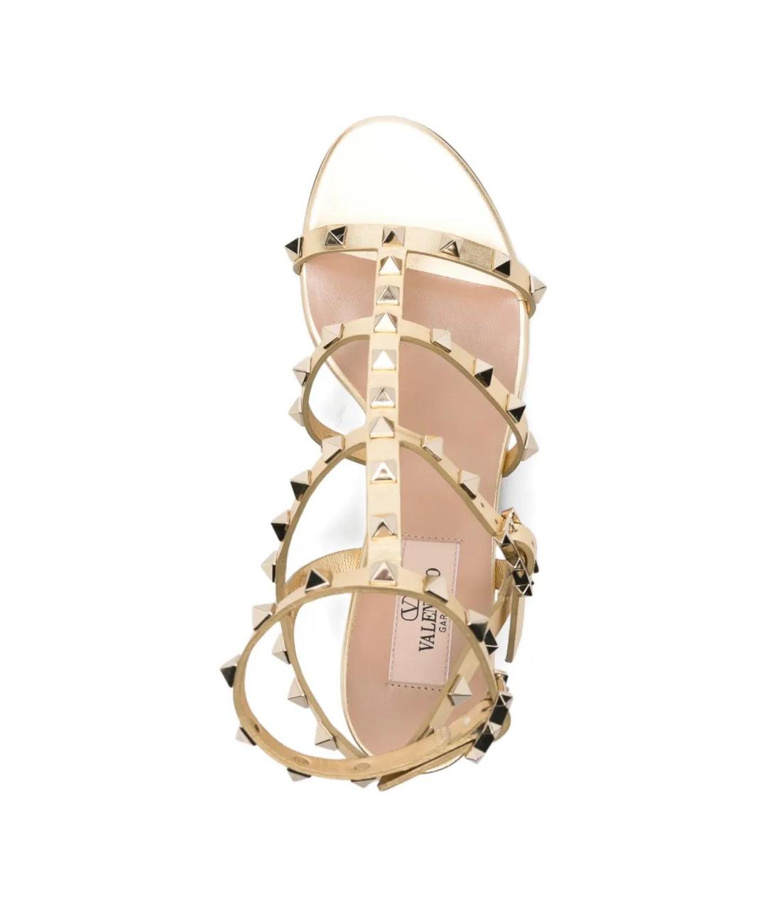 VALENTINO Бежевые кожаные босоножки, фото 4