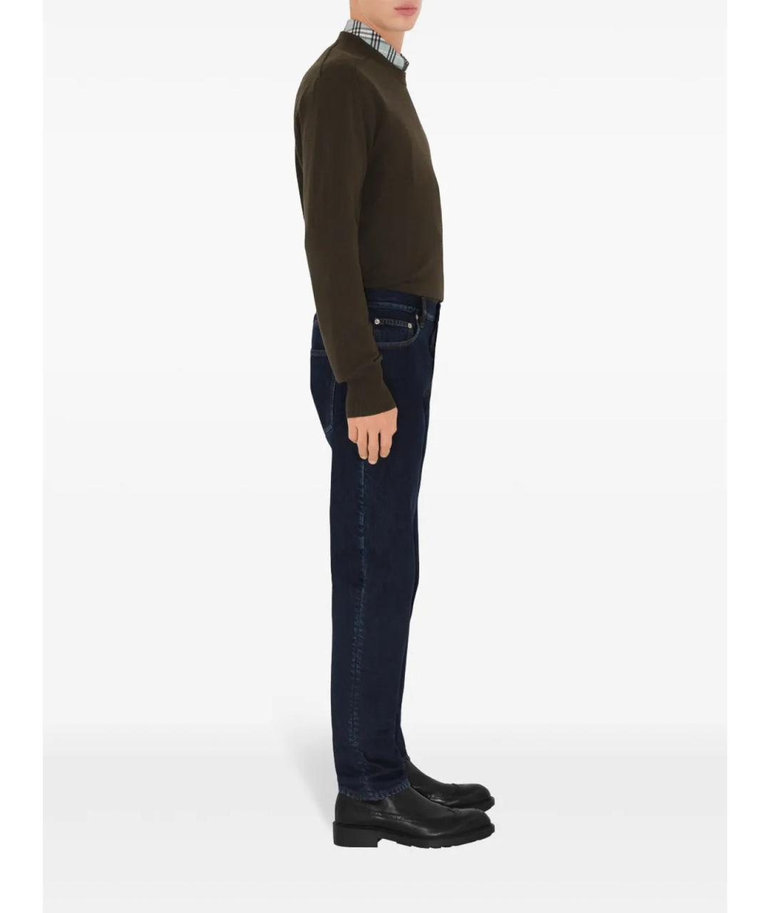 BURBERRY Синие хлопковые прямые джинсы, фото 3