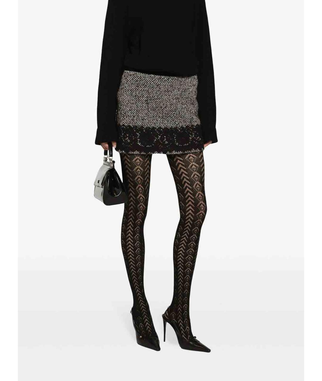 DOLCE&GABBANA Мульти шерстяная юбка мини, фото 5