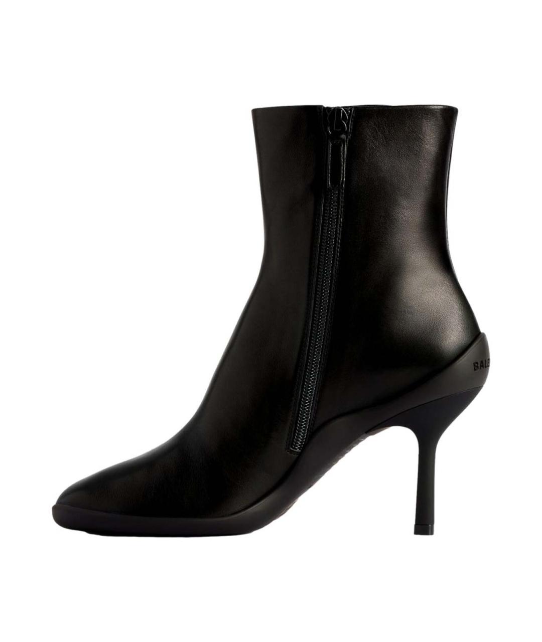 BALENCIAGA Черные кожаные ботильоны, фото 4