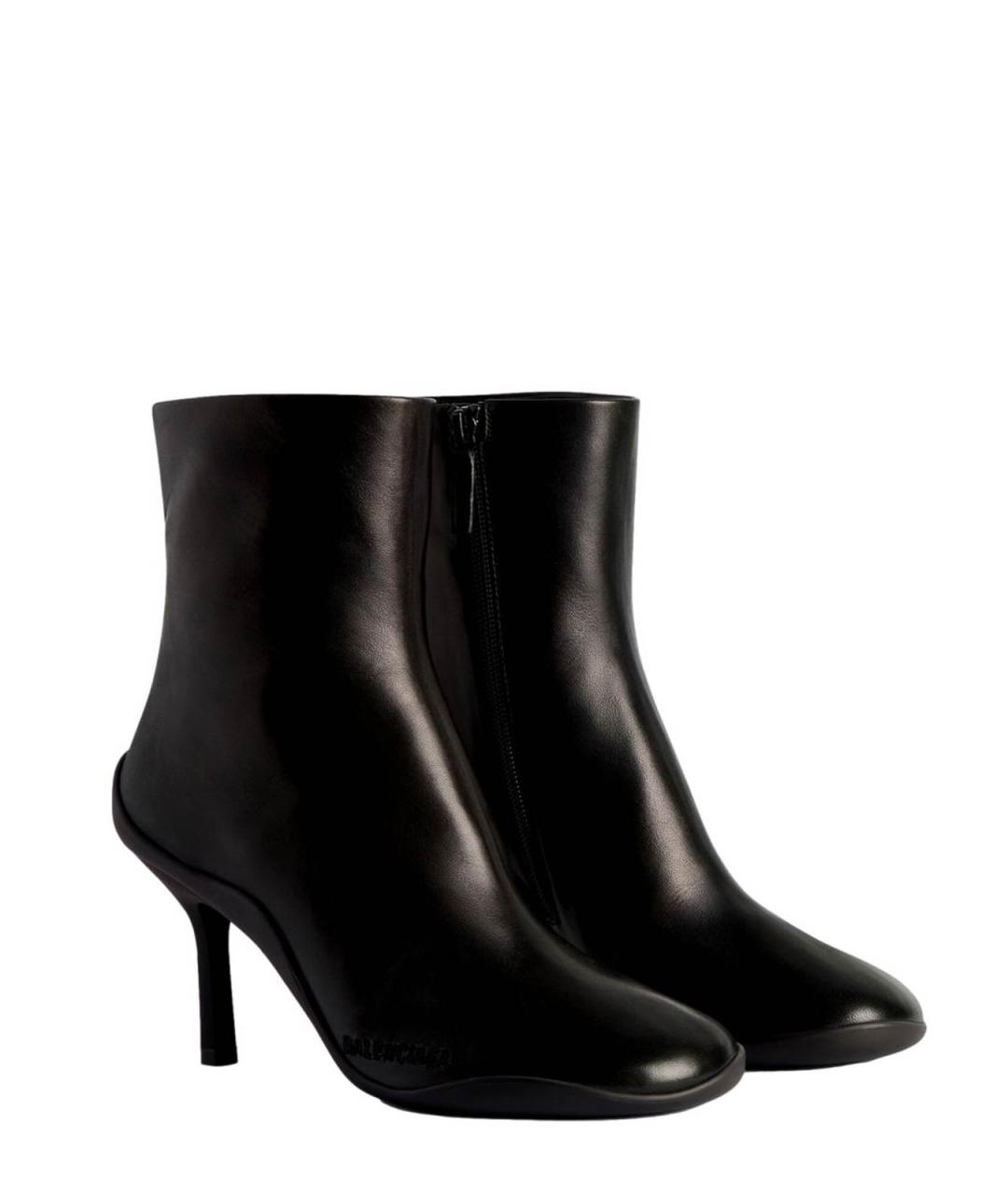 BALENCIAGA Черные кожаные ботильоны, фото 2