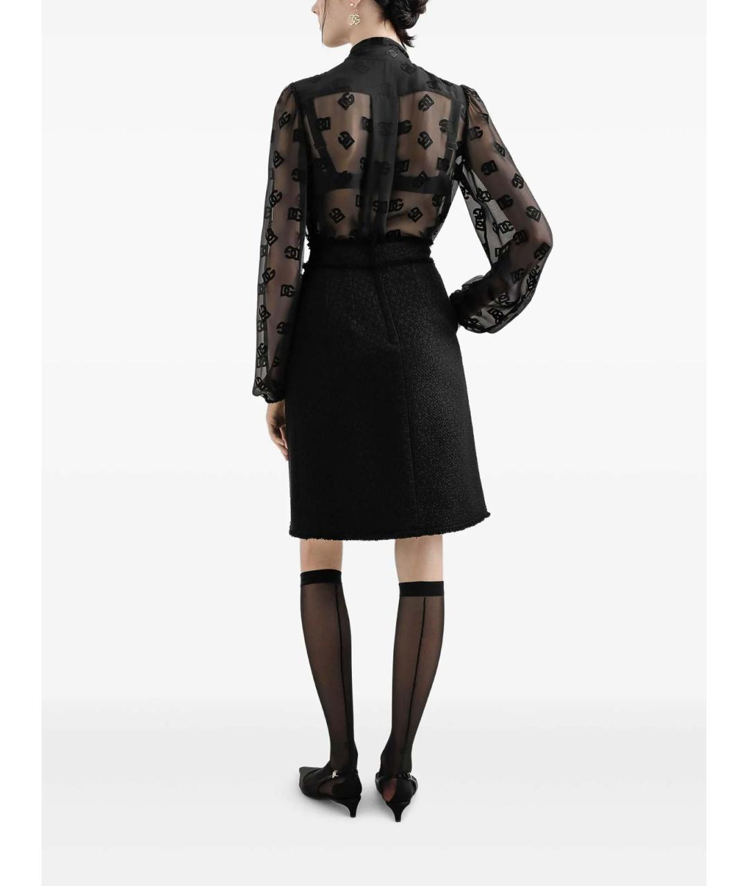 DOLCE&GABBANA Черная шелковая блузы, фото 3