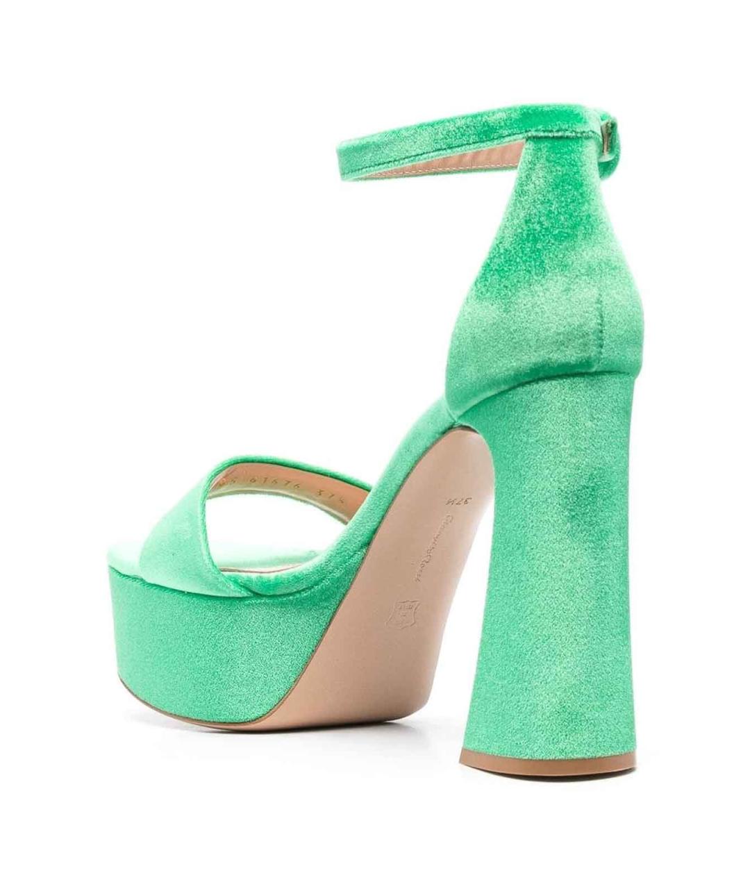 GIANVITO ROSSI Зеленые кожаные босоножки, фото 3