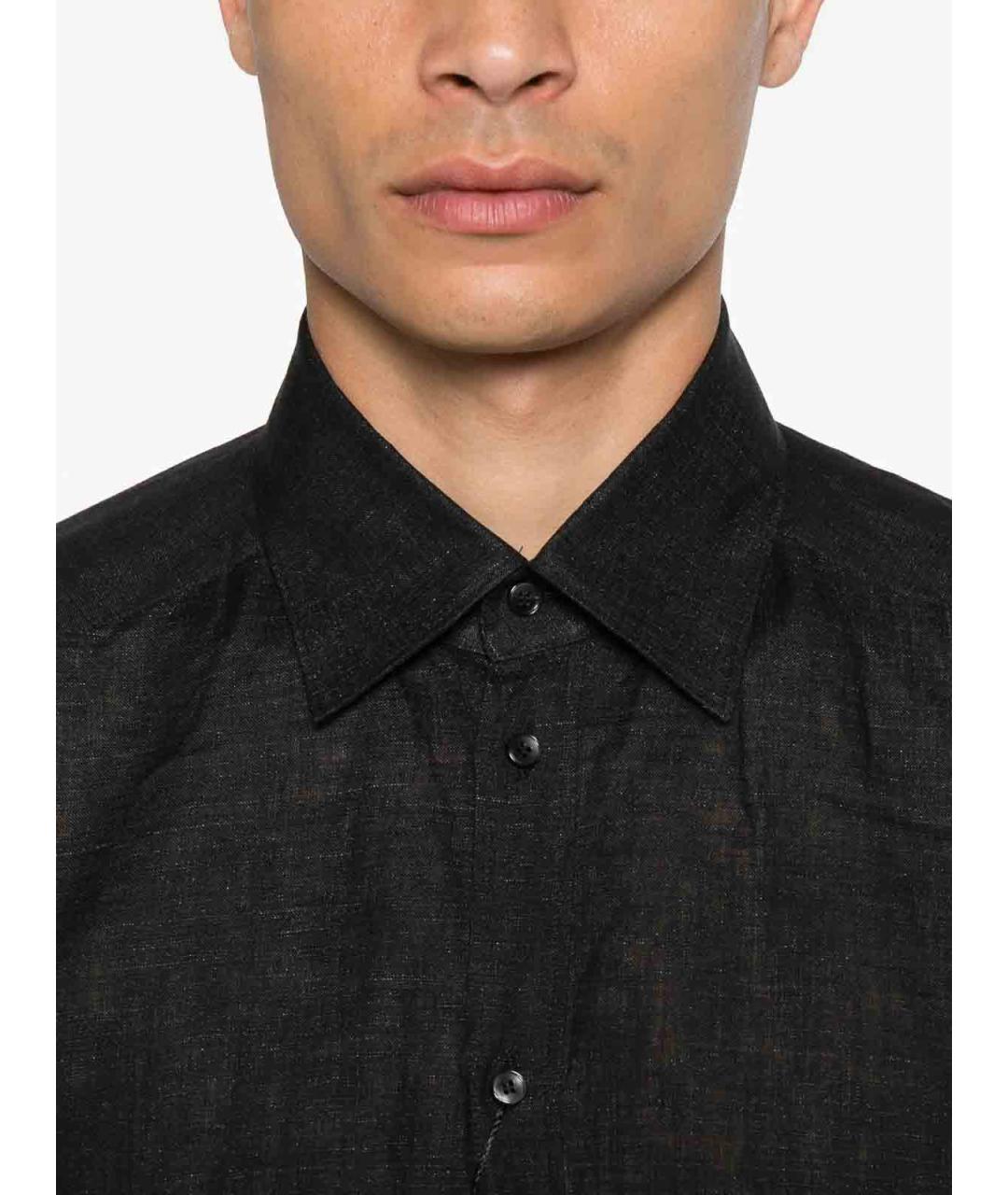 DOLCE&GABBANA Черная льняная рубашка, фото 5