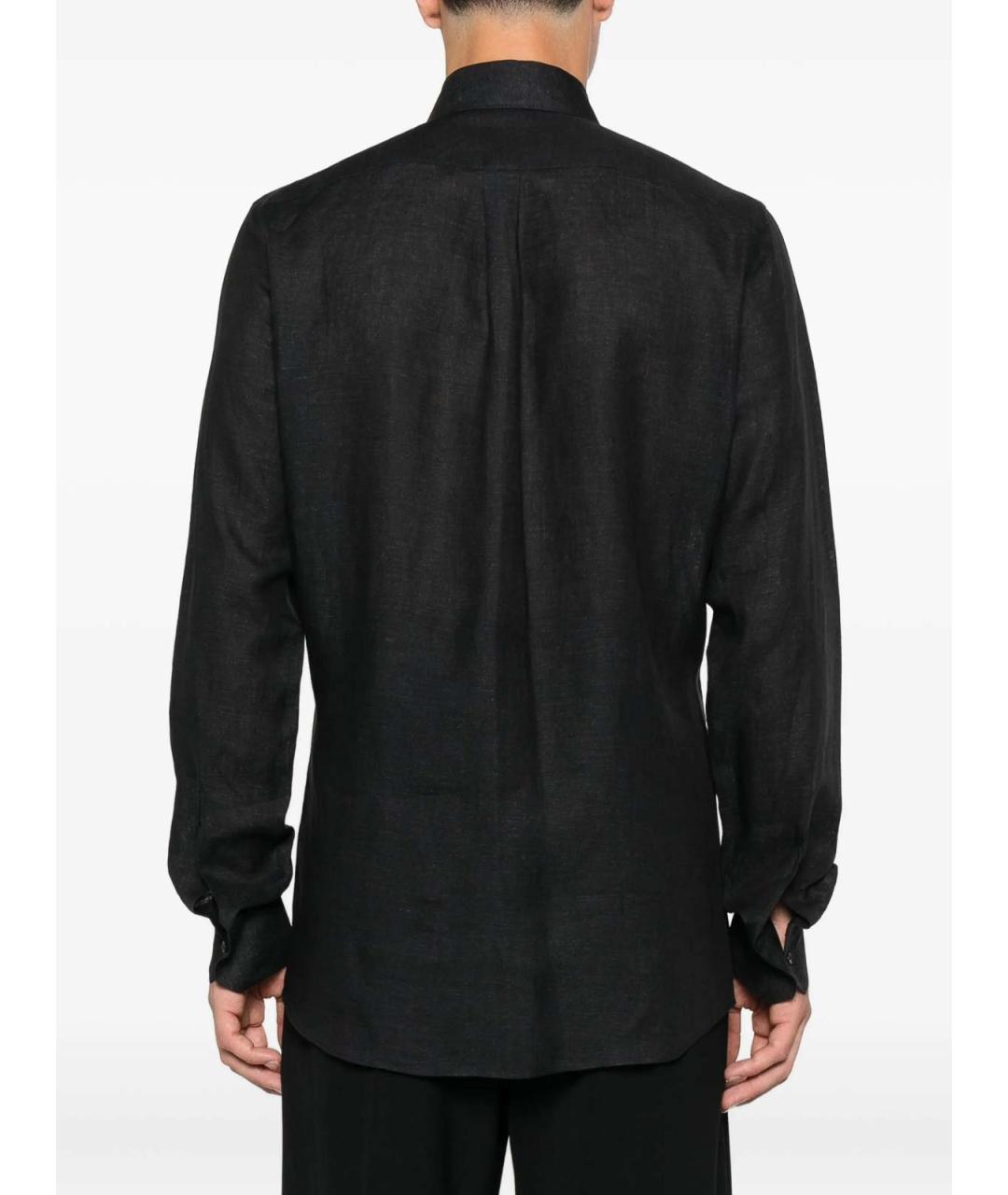 DOLCE&GABBANA Черная льняная рубашка, фото 4