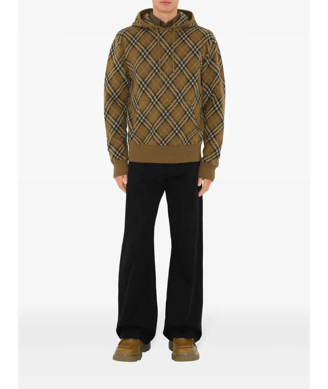 BURBERRY Зеленый шерстяной джемпер / свитер, фото 2