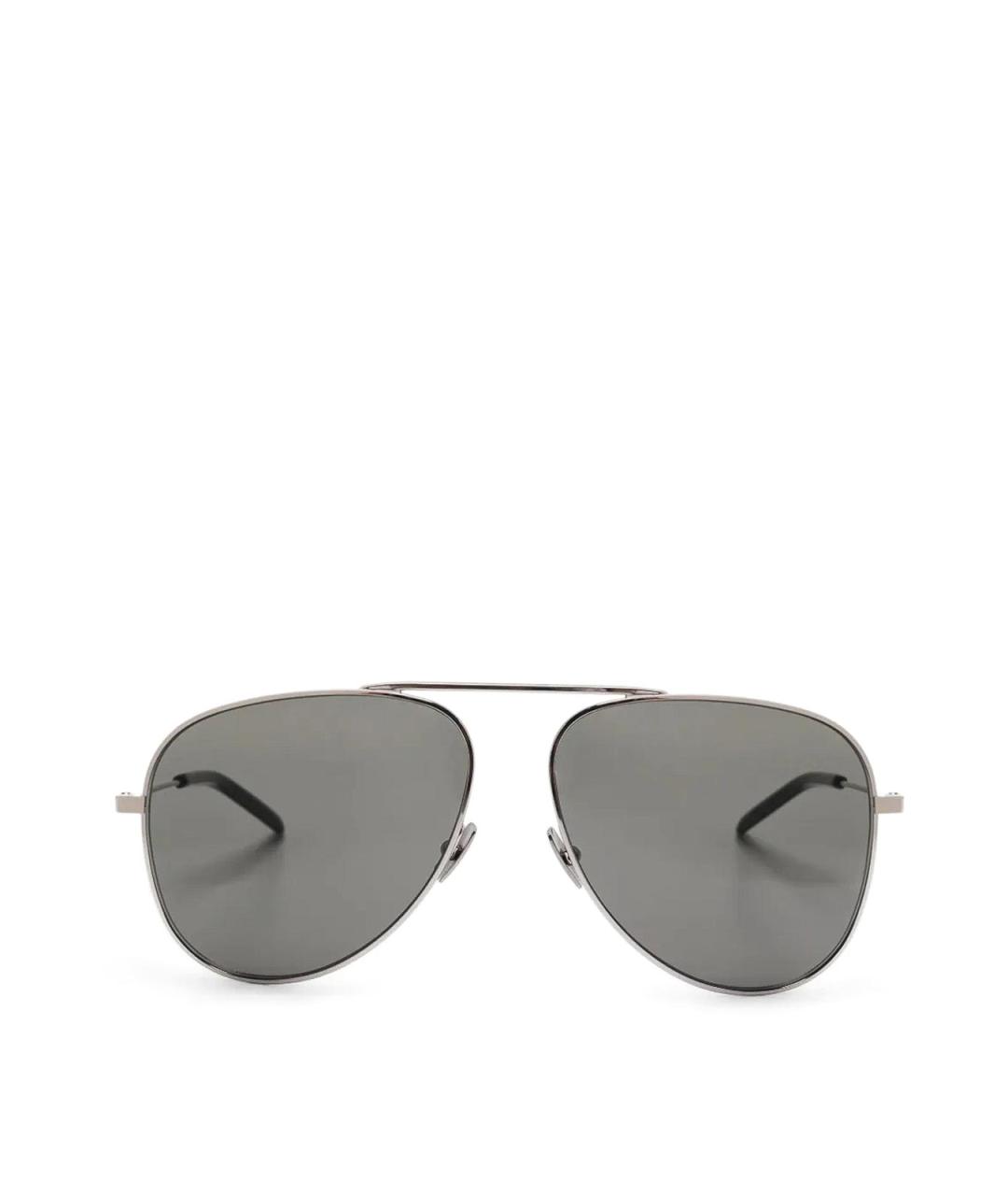 SAINT LAURENT Серебряные металлические солнцезащитные очки, фото 1