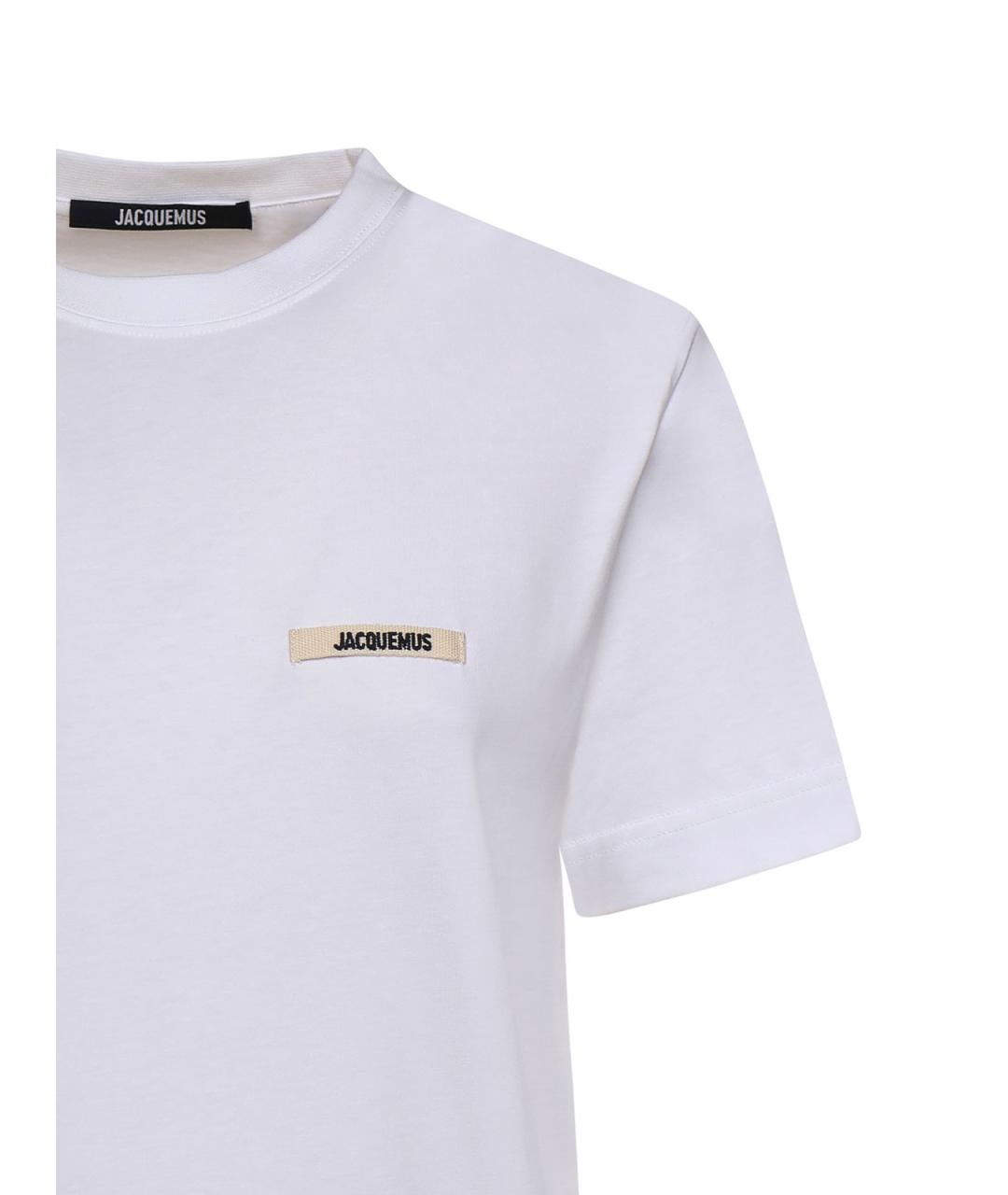 JACQUEMUS Белая хлопковая футболка, фото 2