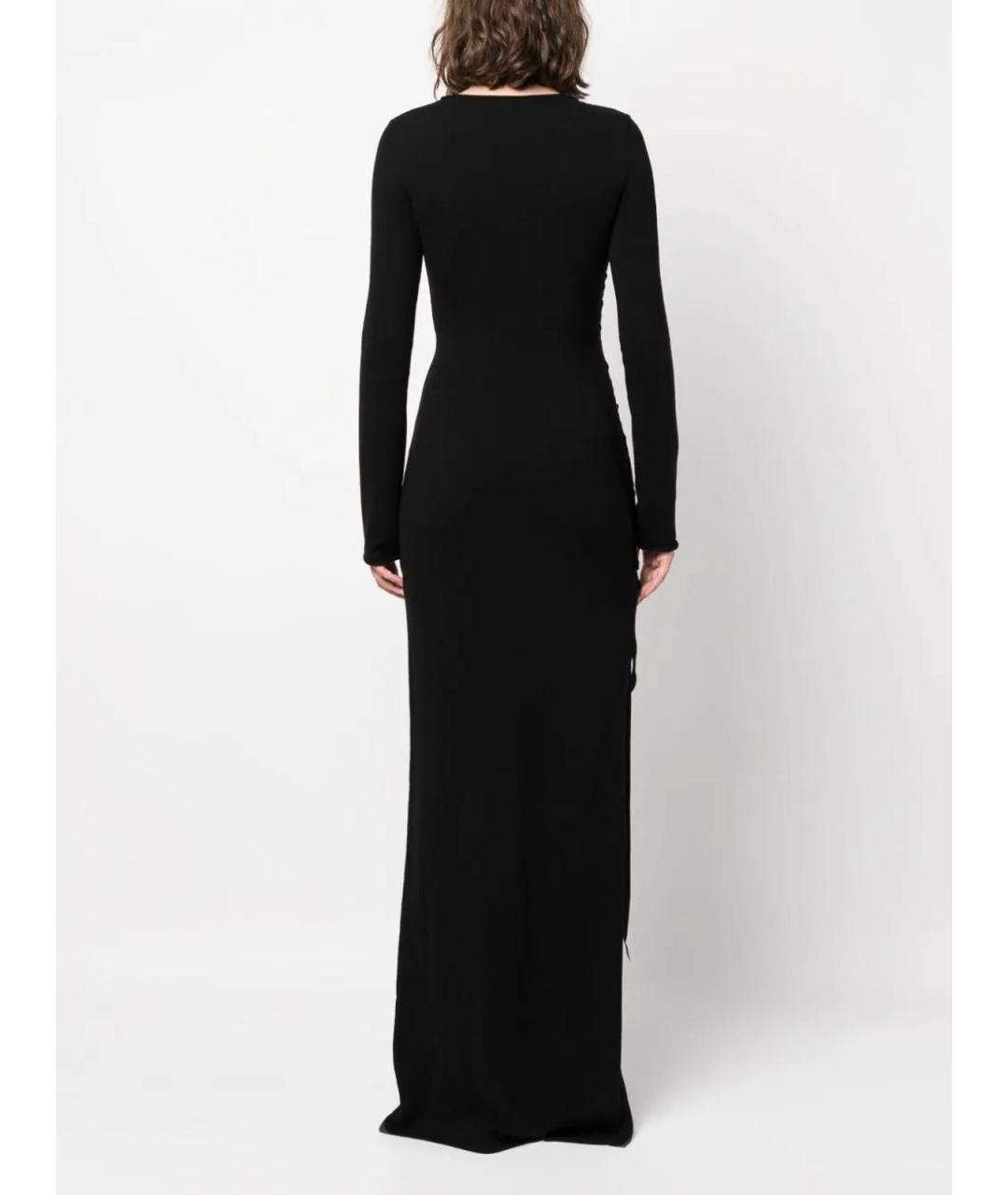 SAINT LAURENT Черное шерстяное вечернее платье, фото 3