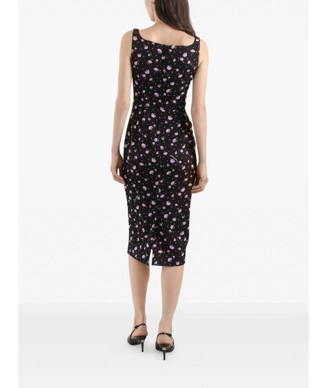 DOLCE&GABBANA Черное шелковое повседневное платье, фото 3