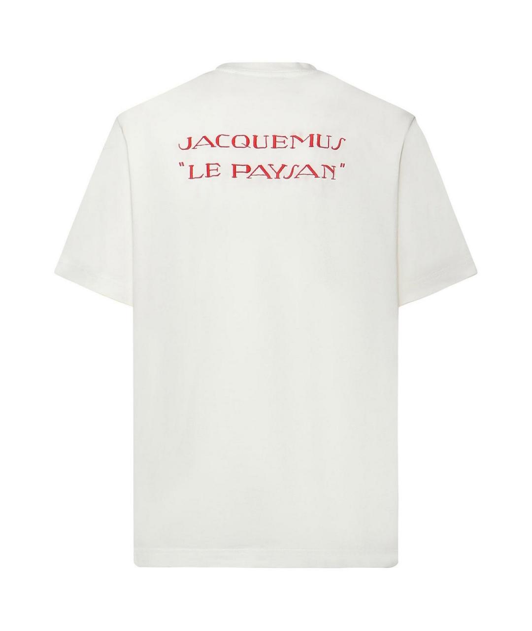 JACQUEMUS Белая хлопковая футболка, фото 3