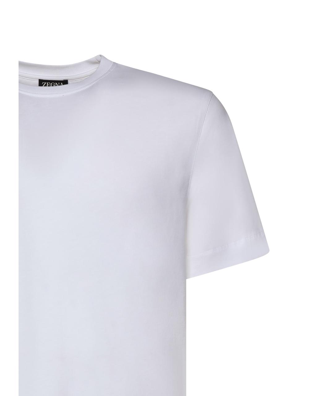 ZEGNA Белая хлопковая футболка, фото 2