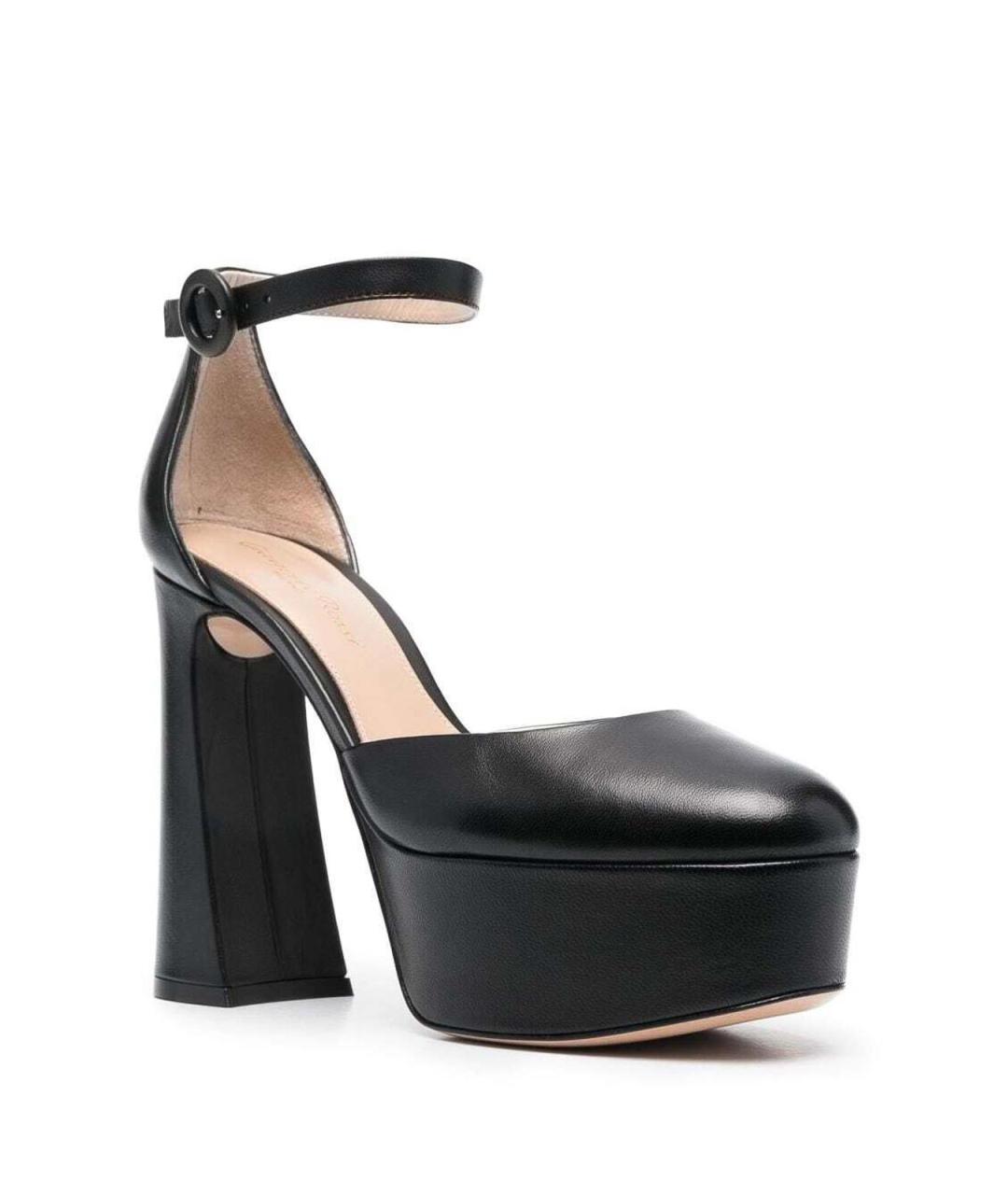 GIANVITO ROSSI Черные кожаные босоножки, фото 2