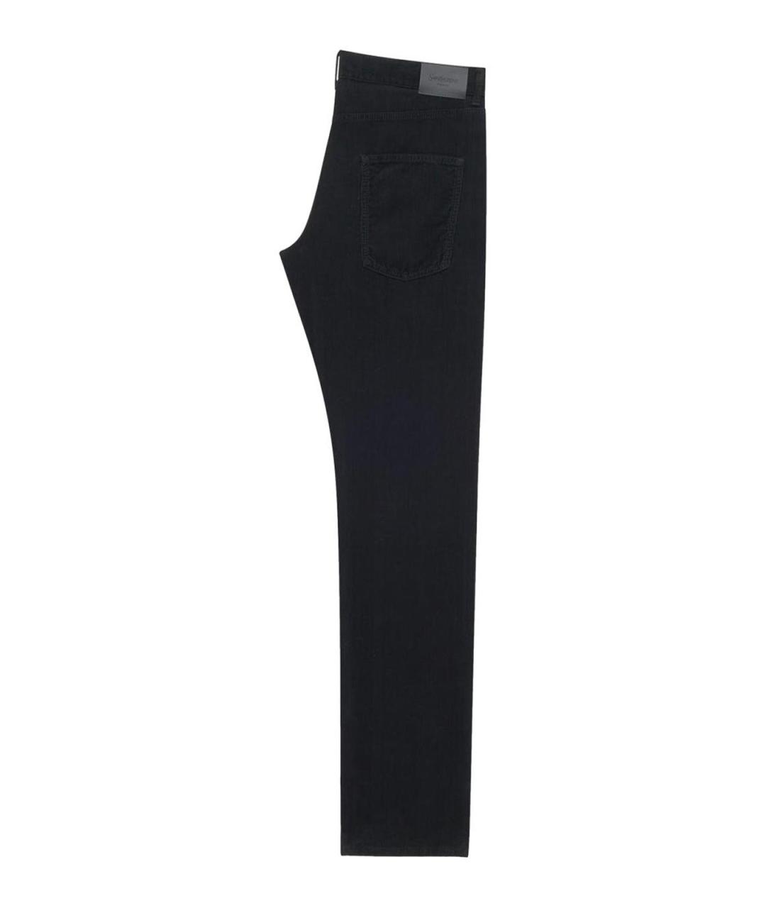 SAINT LAURENT Черные хлопковые прямые джинсы, фото 2