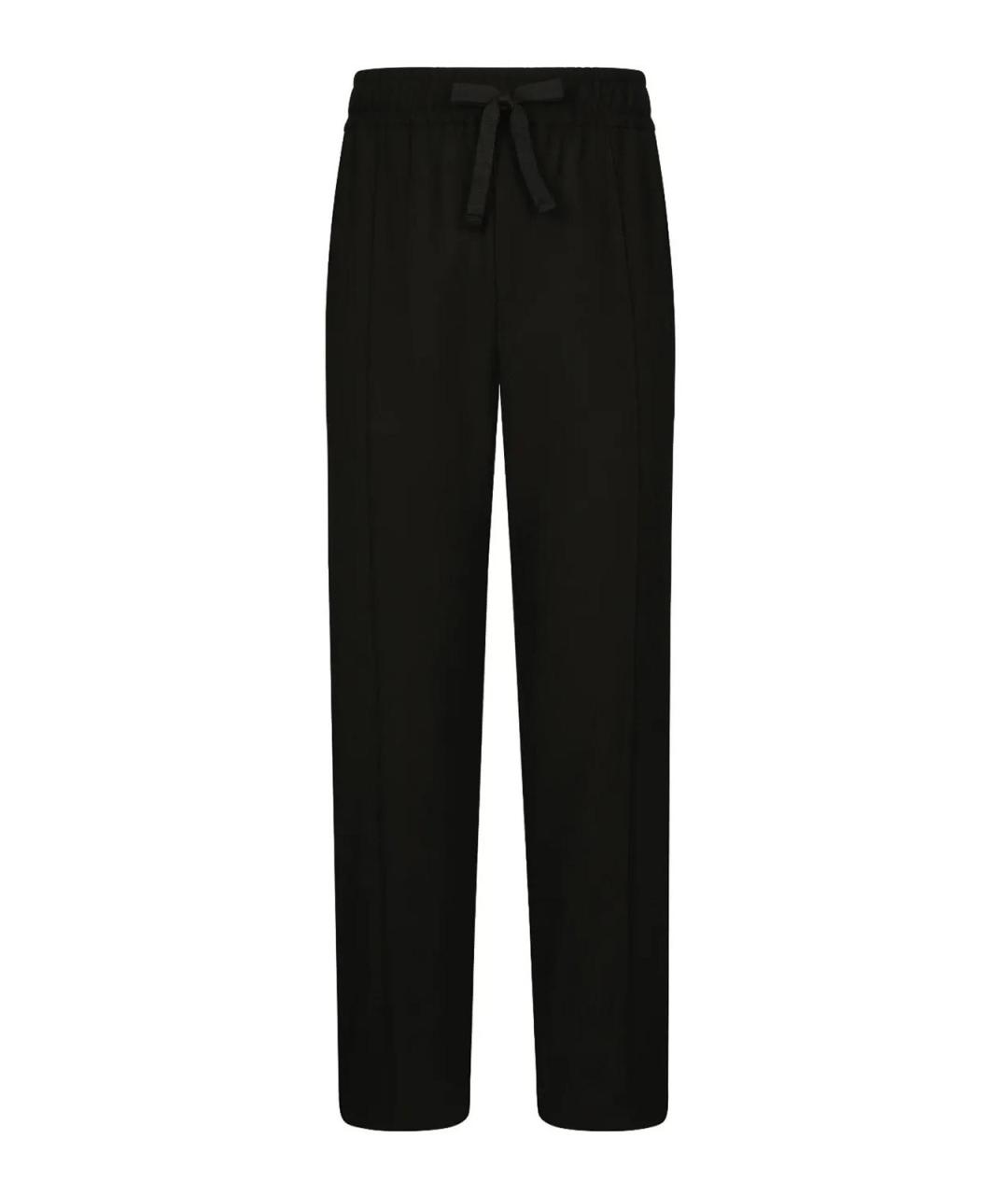 DOLCE&GABBANA Черные шерстяные повседневные брюки, фото 1