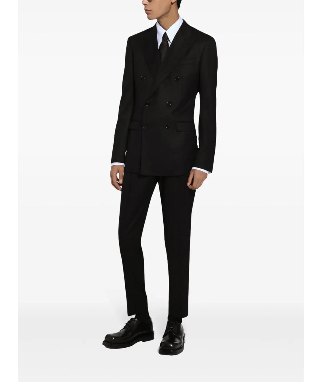 DOLCE&GABBANA Черные шерстяные классические брюки, фото 2