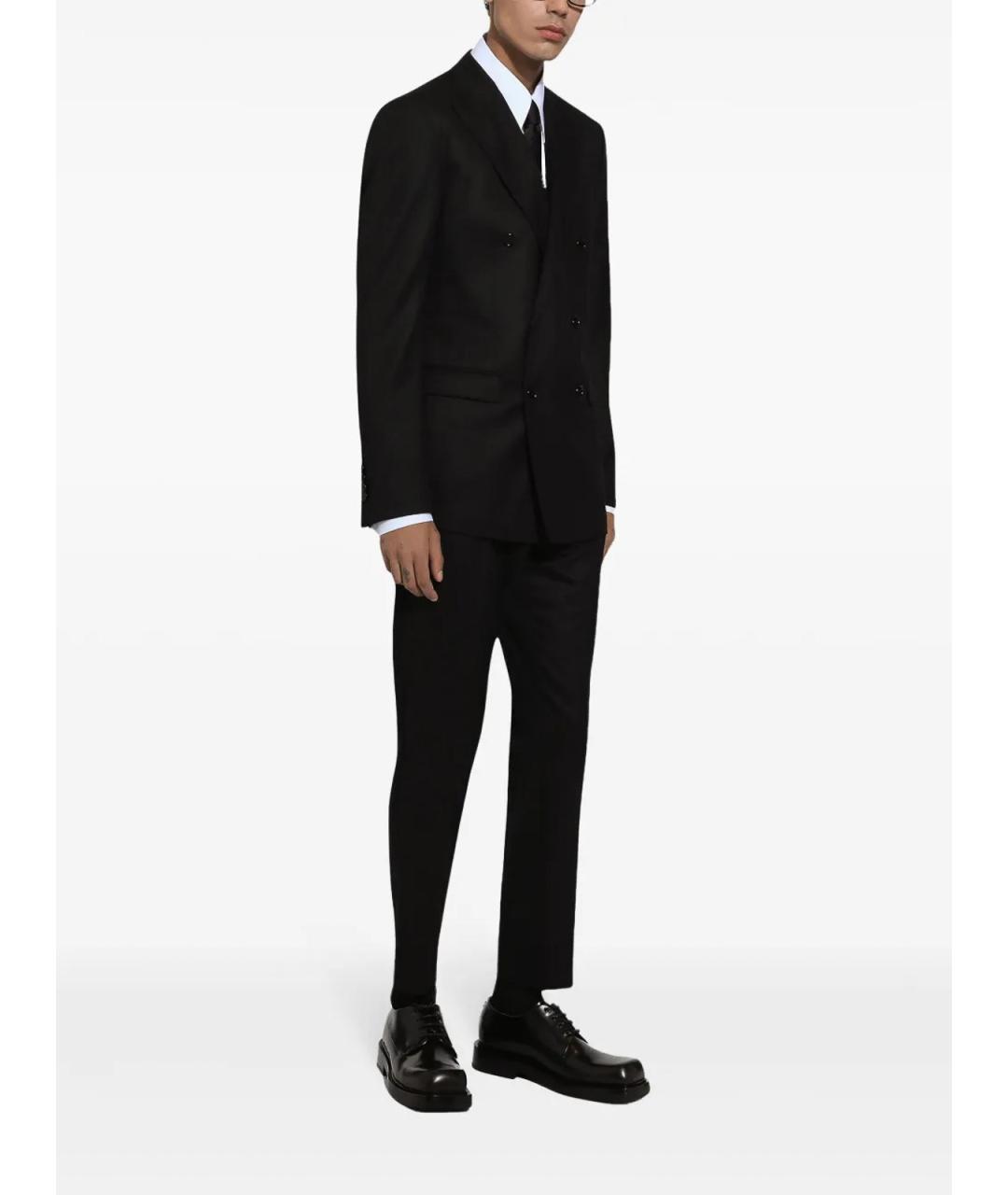 DOLCE&GABBANA Черные шерстяные классические брюки, фото 3