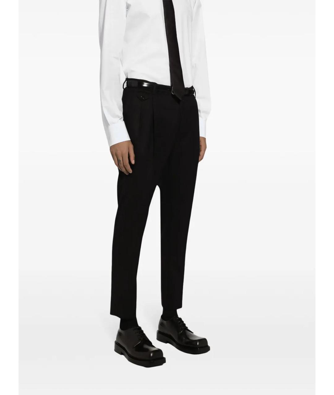 DOLCE&GABBANA Черные шерстяные классические брюки, фото 5