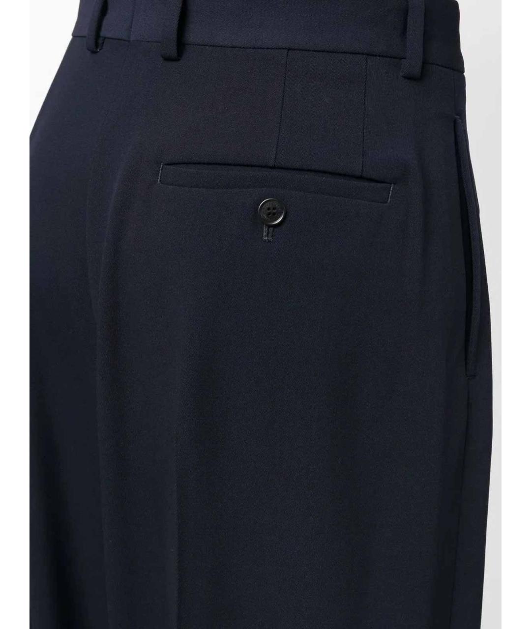 BALENCIAGA Темно-синие хлопковые классические брюки, фото 5