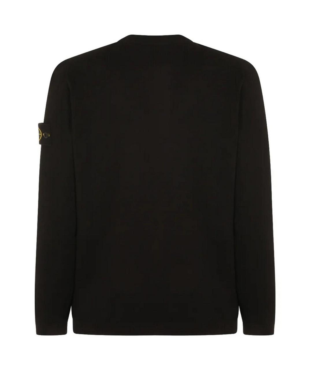 STONE ISLAND Черный хлопковый джемпер / свитер, фото 2