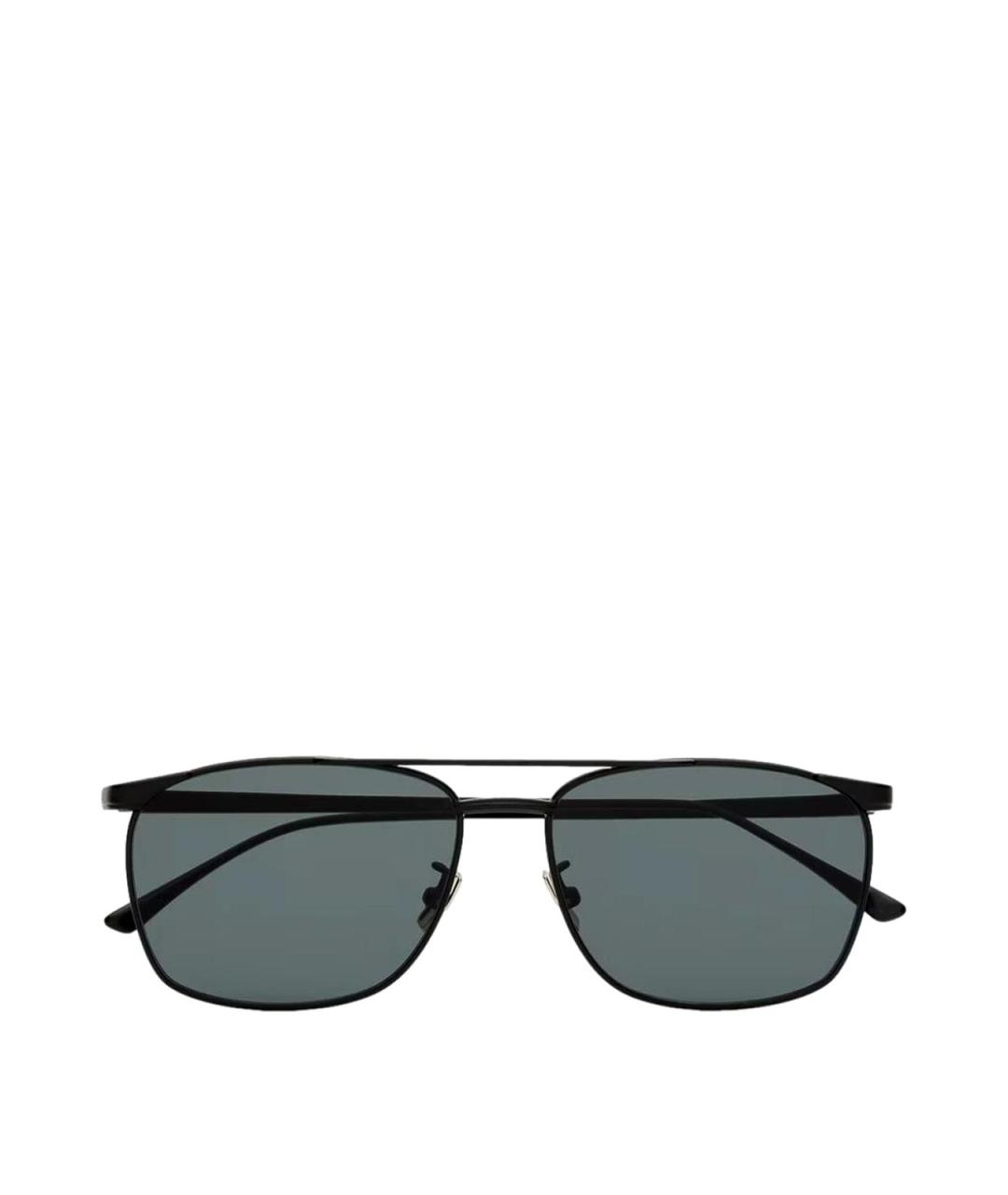SAINT LAURENT Черные металлические солнцезащитные очки, фото 1