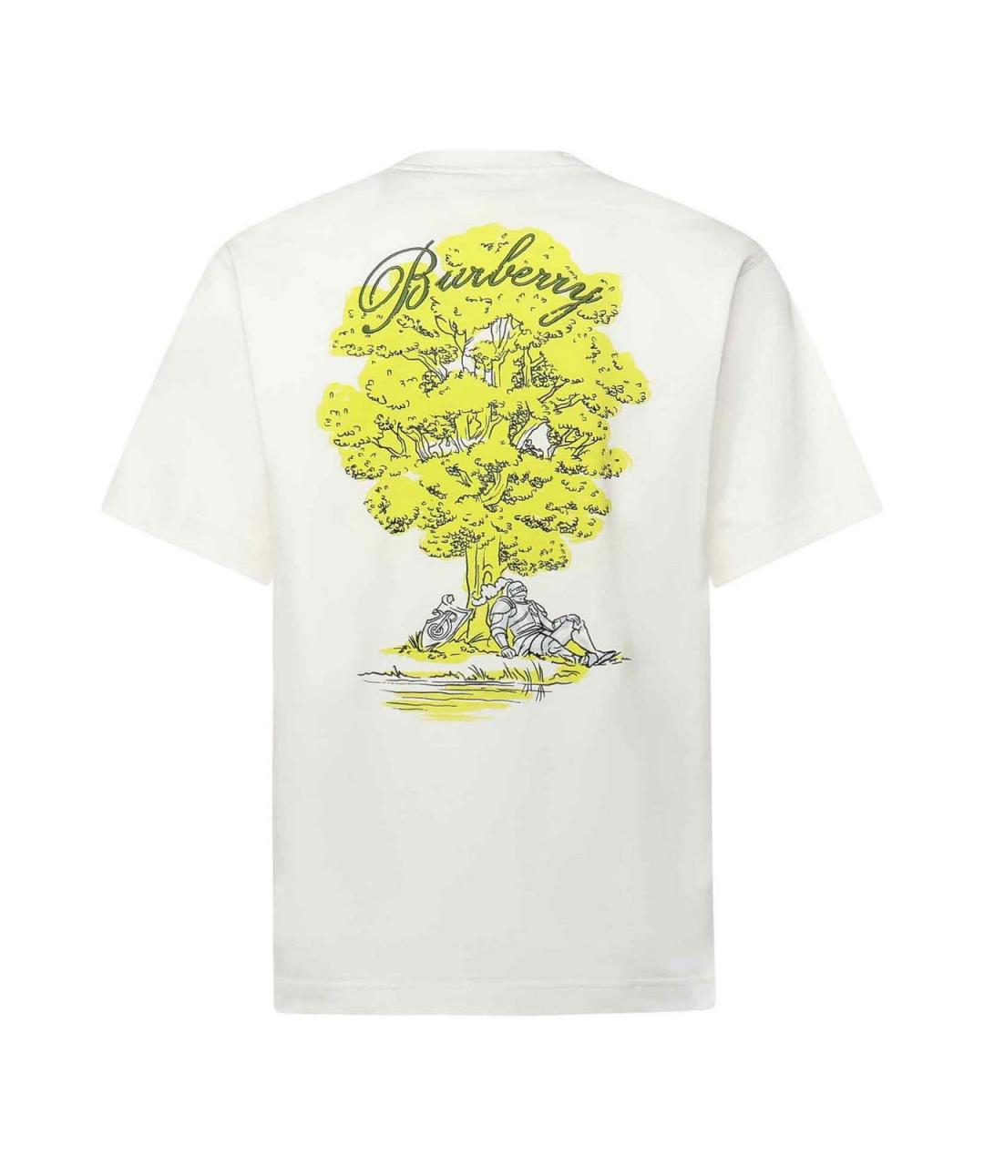 BURBERRY Белая хлопковая футболка, фото 3
