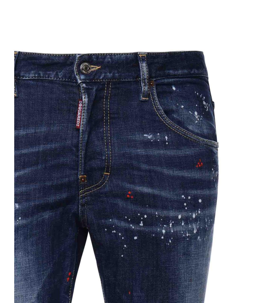 DSQUARED2 Синие хлопковые прямые джинсы, фото 2